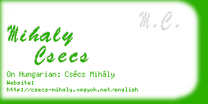 mihaly csecs business card
