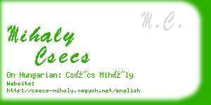 mihaly csecs business card